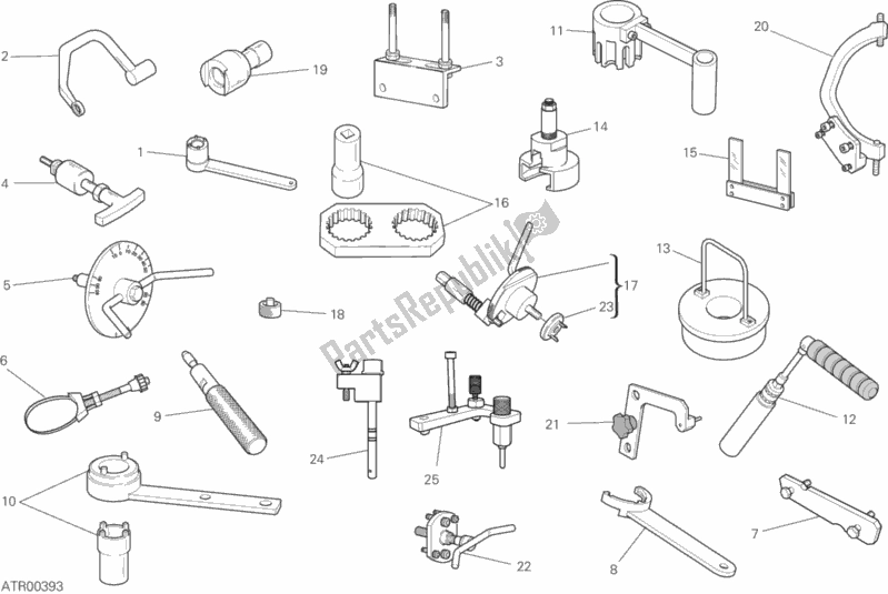 Alle onderdelen voor de Werkplaatsgereedschap (motor) van de Ducati Hypermotard 950 USA 2020